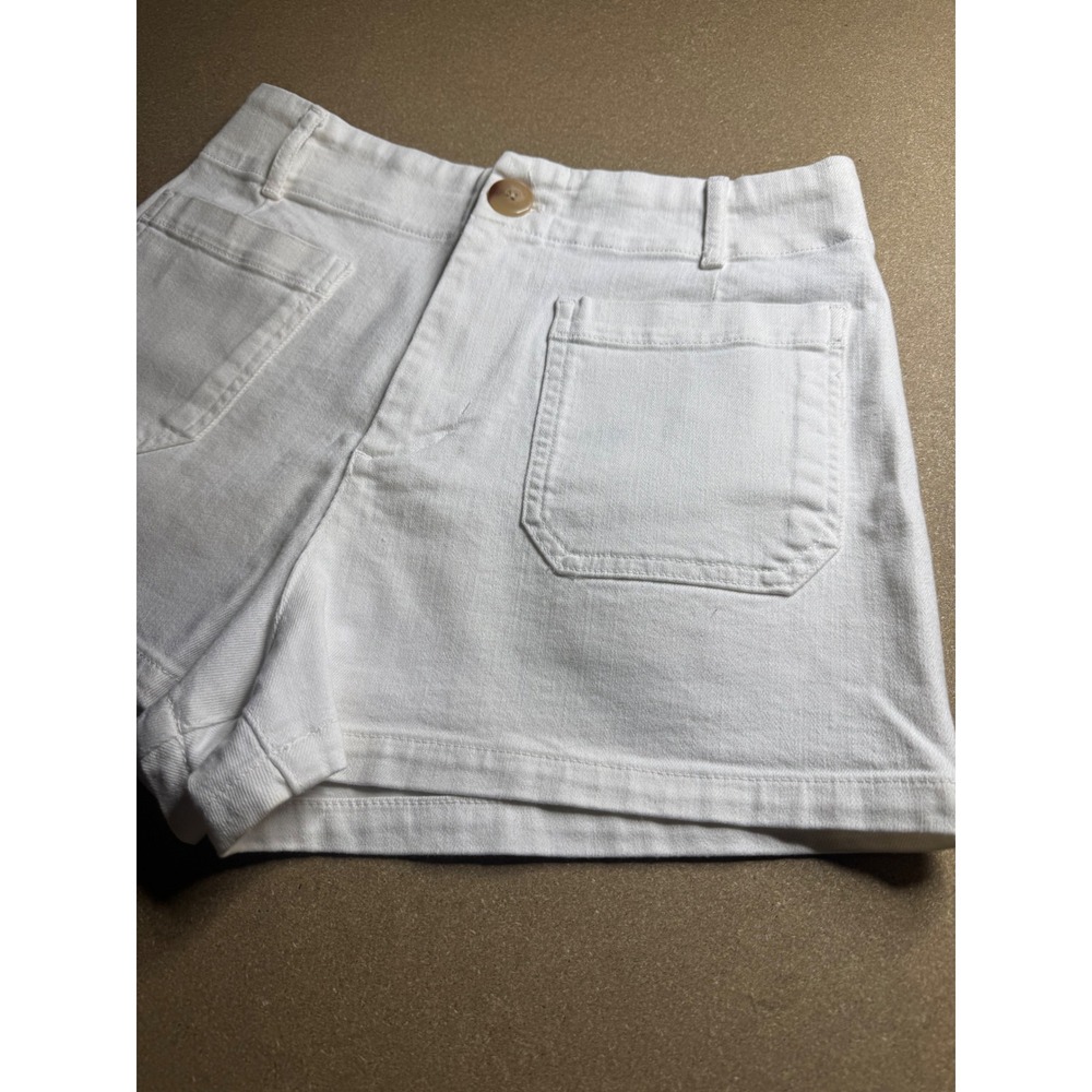 Maeve Anthropologie The Colette White Denim Utility Shorts Size 30 OB1699506